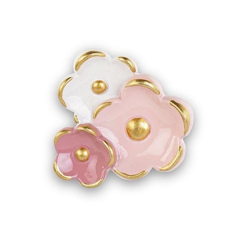 FIORELLINI ROSA CON RIFINITURA IN ORO D4.5